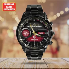 Oklahoma Sooners Softball Black Stainless Steel Watch