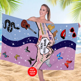 Personalized Taylor Swift Rectangle Beach Towel