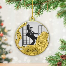 Elvis Presley Custom Shape 2-sided Acrylic Ornament