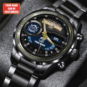 Personalized CFL Toronto Argonauts Black Stainless Steel Watch
