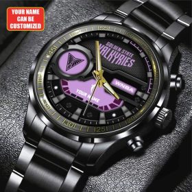 Personalized Golden State Valkyries Black Stainless Steel Watch