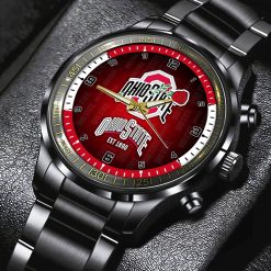 Ohio State Buckeyes Football Black Stainless Steel Watch